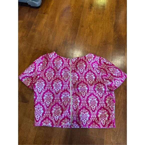 Woman’s jealous tomato pink crop dressy top size small - Picture 3 of 5